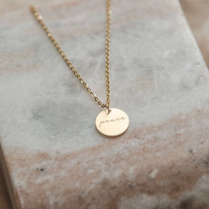 Vintage Sparrow 14k Peace Necklace