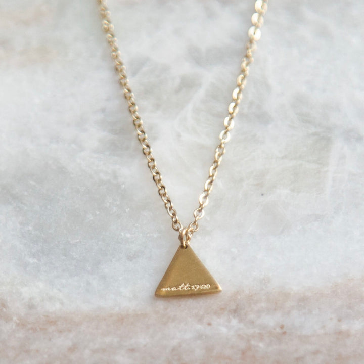 Vintage Sparrow Jewelry Triangle Faith Pendant Necklace