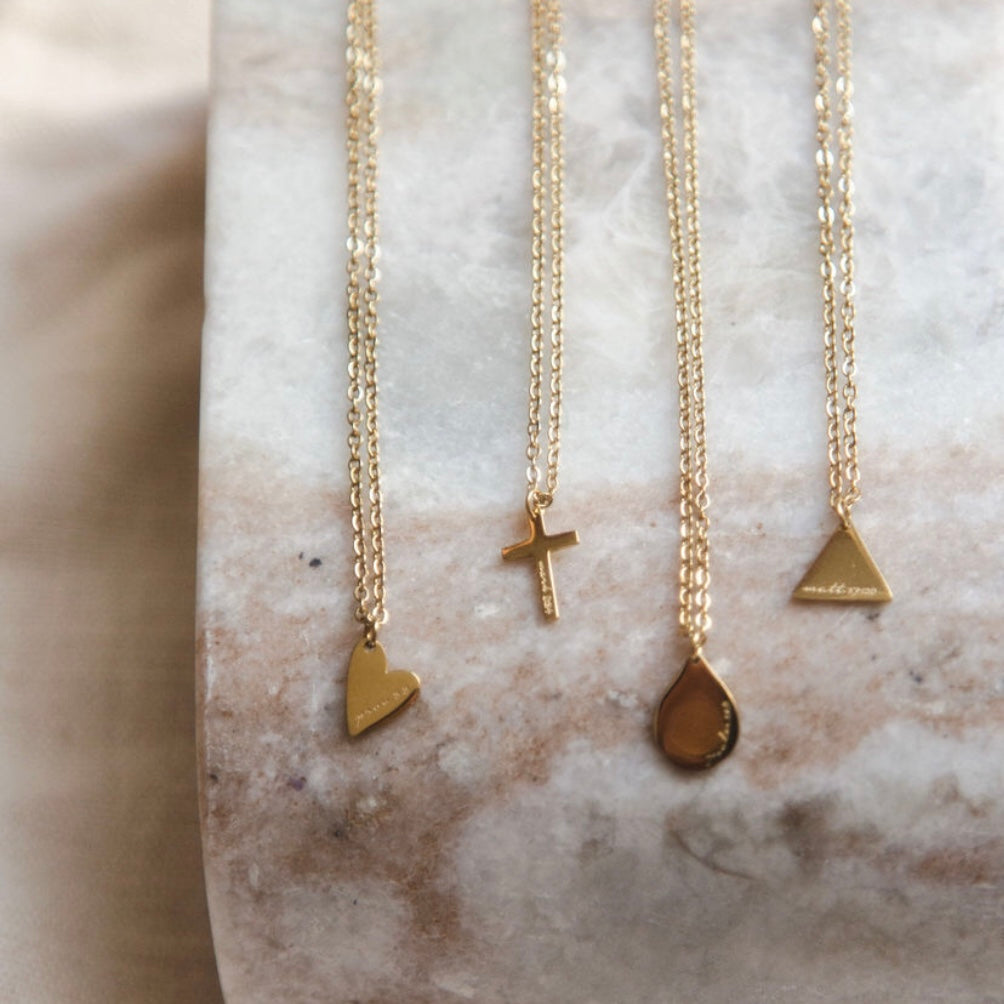 Vintage Sparrow Jewelry Triangle Faith Pendant Necklace