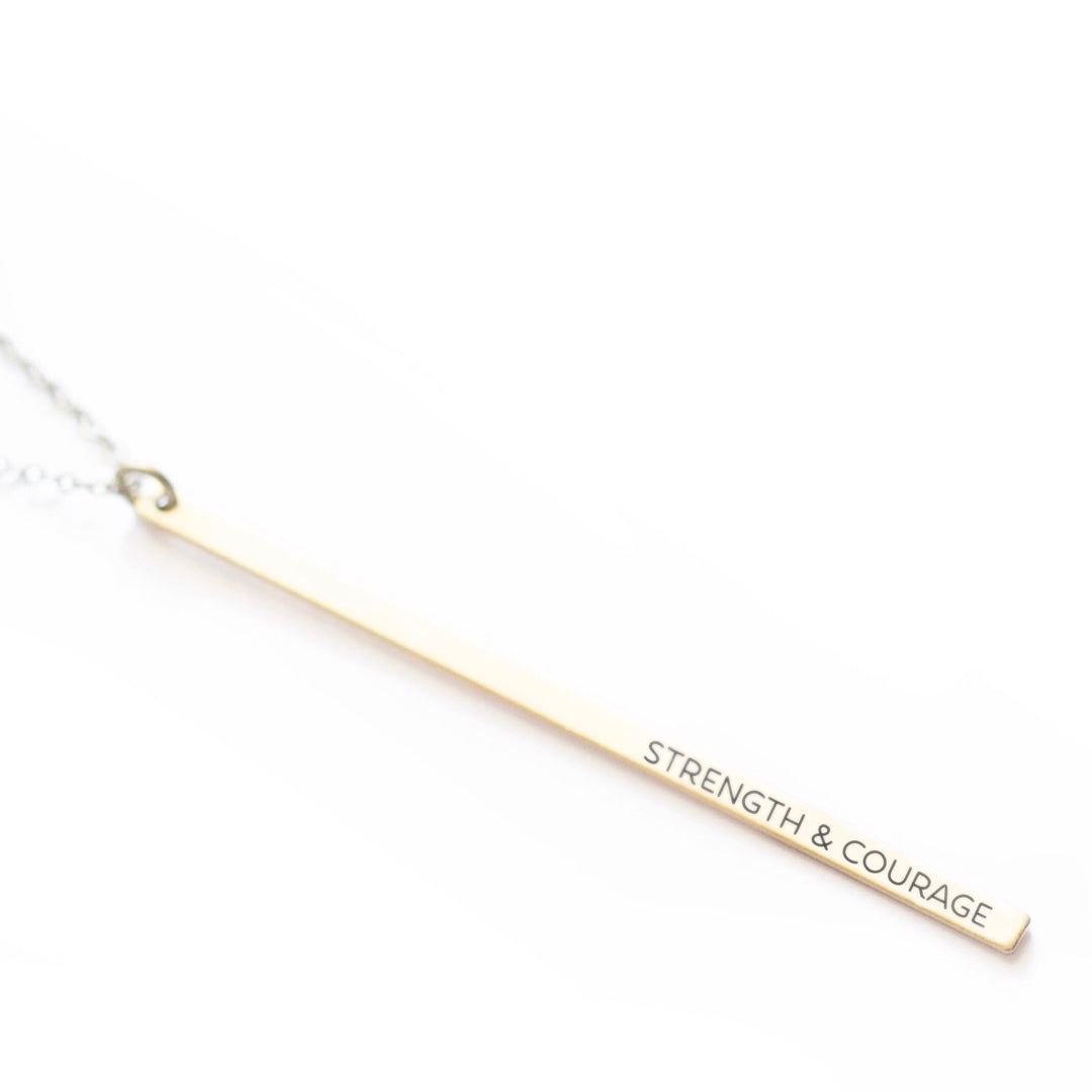 Vintage Sparrow Jewelry Strength and Courage 14k Minimal Necklace