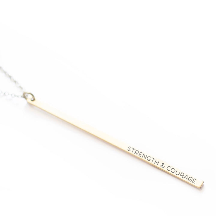 Vintage Sparrow Jewelry Strength and Courage 14k Minimal Necklace