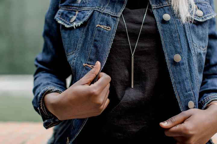 Vintage Sparrow Jewelry Strength and Courage 14k Minimal Necklace