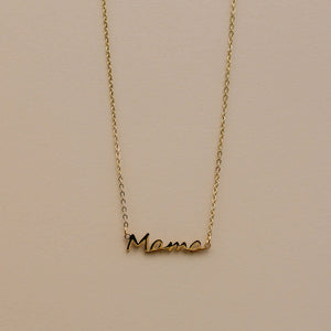 Mama Script Necklace