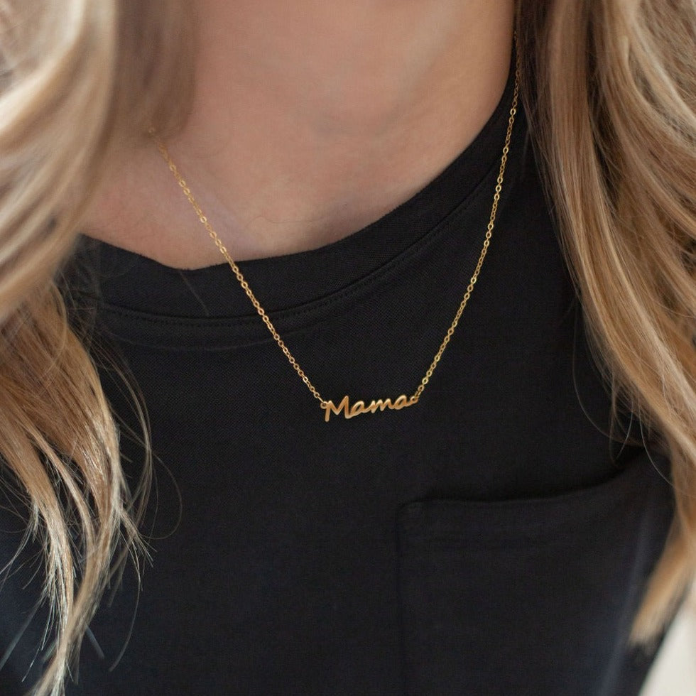 Vintage Sparrow Jewelry Mama Script Necklace