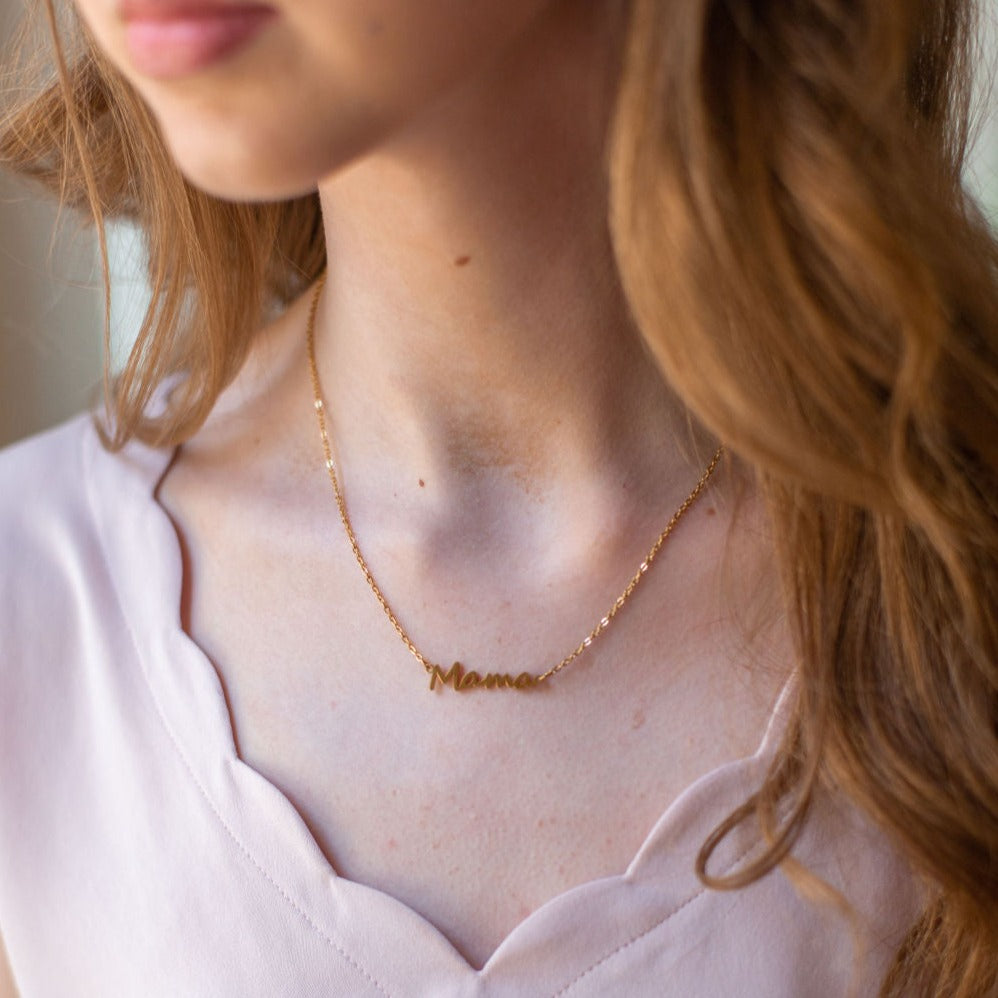 Vintage Sparrow Jewelry Mama Script Necklace