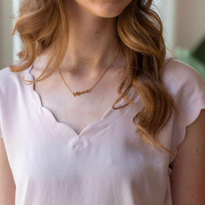 Vintage Sparrow Jewelry Mama Script Necklace