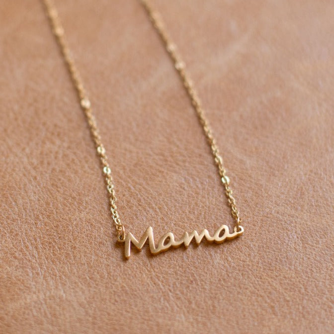 Vintage Sparrow Jewelry Mama Script Necklace