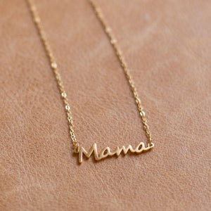 Mama Script Necklace