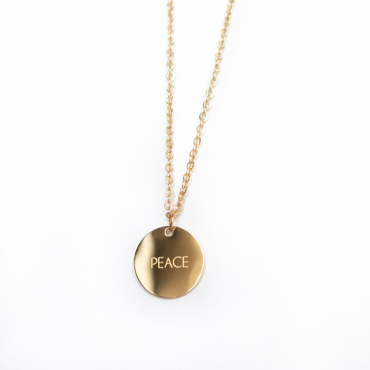 Vintage Sparrow 14k Peace  Shiny Bold Necklace