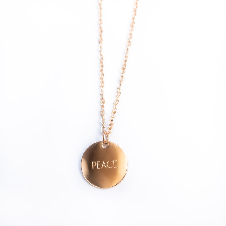 Vintage Sparrow 14k Peace Shiny Bold Necklace