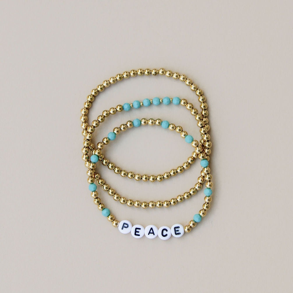 Vintage Sparrow Peace Stack Bracelet