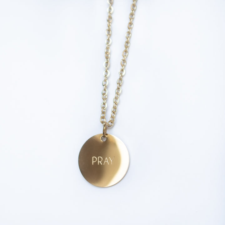 Vintage Sparrow Jewelry 14k Minimalist Pray Shiny Bold Necklace