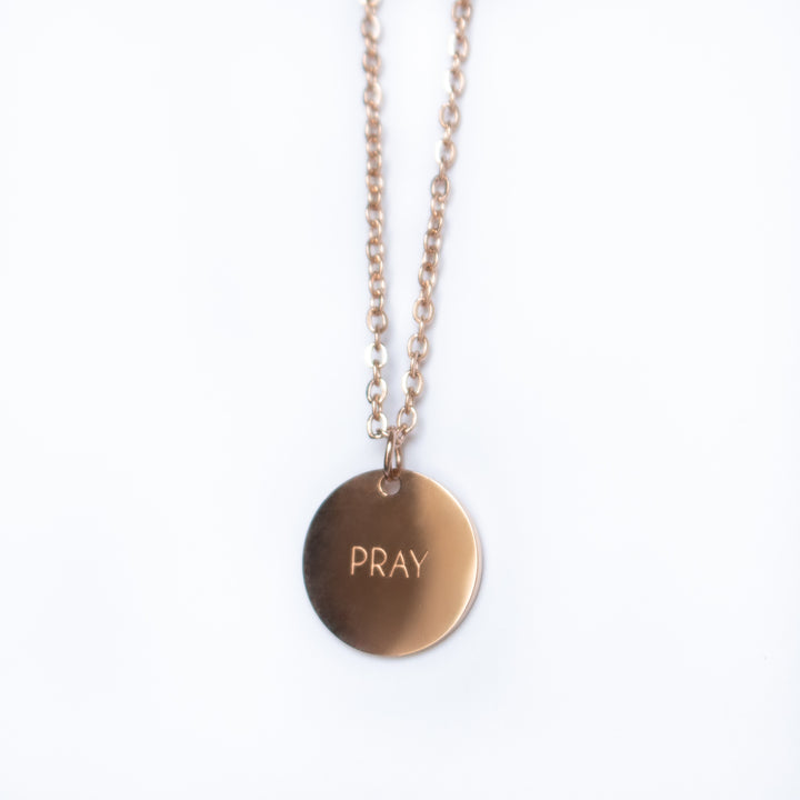 Vintage Sparrow Jewelry 14k Minimalist Pray Shiny Bold Necklace